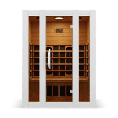 Home Infrared Sauna Built for Daily Wellness, Hemlock Wood Construction, 6 Carbon Heaters, Digital Controls