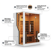2 Person Extendable FAR Infrared Sauna for Home, Hemlock Wood Low EMF 6 Carbon Heaters Indoor Saunas with LED Lights, Bluetooth Speaker, Digital Control Panel, and Seating Bench — How It Works
