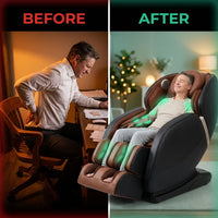 Shiatsu Massage Chairs Full Body and Recliner Zero Gravity Massage Chair Electric with Built-In Heart Foot Roller Air Massage Easy to Move for Home Office,Black — Before & After