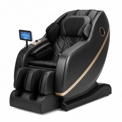 Massage Chair Neck Massager with Zero Gravity Heating Bluetooth Functions (Black)